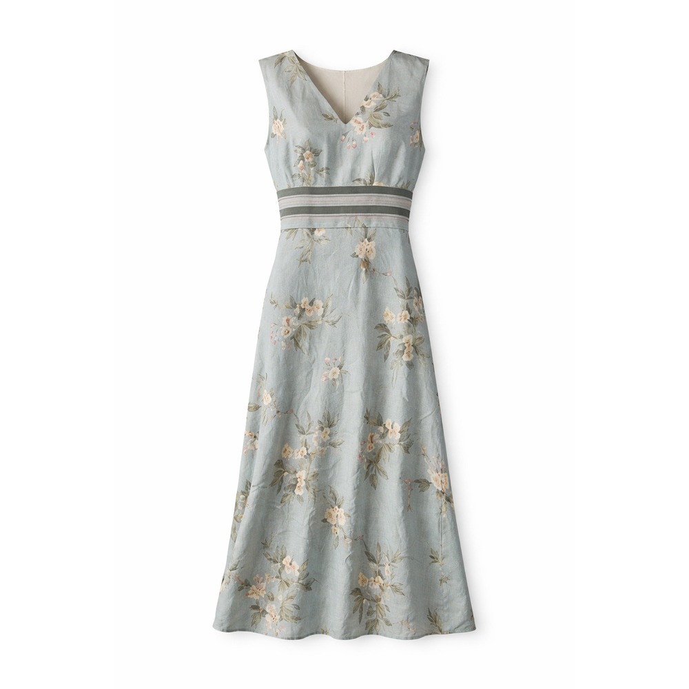 Adrianna Papell Blue Floral Midi Dress